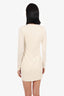 Camila Coelho Beige Amelie Mini Long-Sleeve Dress Size S