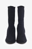 Louis Vuitton Black Knit 'Louis Vuitton' Embroidered Heeled Sock Boot SIze 37.5