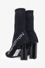 Louis Vuitton Black Knit 'Louis Vuitton' Embroidered Heeled Sock Boot SIze 37.5