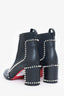 Christian Louboutin Black Leather Studded Boots Size 37