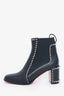 Christian Louboutin Black Leather Studded Boots Size 37