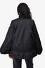 Moncler Black Nylon Peplum Hem Zip-Up Jacket Size 1