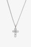 Bvlgari 18K White Gold Pavé Diamonds Croce Pendant Necklace