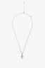 Bvlgari 18K White Gold Pavé Diamonds Croce Pendant Necklace