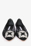 Manolo Blahnik Black Lace Hangisi Flats Size 36