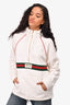 Gucci White Web Half-Zip Sweatshirt Size S Mens