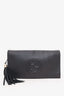 Gucci Black Leather 'GG' Soho Tassel Clutch