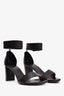 Chloe Black Leather Strap Detail Block Heels Size 38