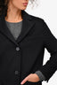 Valentino Black Wool/Cashmere Blend Coat Size 38