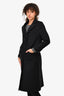 Valentino Black Wool/Cashmere Blend Coat Size 38