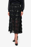 Maje Black Tulle/Sequin Tiered Maxi Skirt Size 38