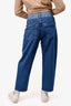 Sandro 2-Tone Blue Denim Straight Leg Jeans Size 42