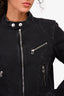 Reformation Jeans Black Denim Zip Fitted Jacket Size M