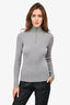 Maje Grey Knit Quarter Zip Studded Sweater Size 3