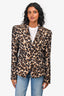 L'Agence Leopard Print Double Breasted Blazer Size S