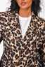 L'Agence Leopard Print Double Breasted Blazer Size S