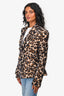 L'Agence Leopard Print Double Breasted Blazer Size S