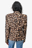 L'Agence Leopard Print Double Breasted Blazer Size S