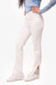 Grlfrnd White Denim High Rise Boot Slit Jeans Size 26