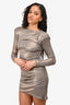 Lovers + Friends Silver Slinky Mini Dress Size S