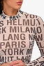 Helmut Lang Sheer Logo Mockneck Top Size S