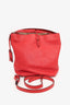 Burberry Red Leather Ashby Bucket Bag with Strap