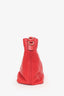 Burberry Red Leather Ashby Bucket Bag with Strap