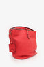 Burberry Red Leather Ashby Bucket Bag with Strap