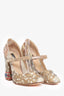 Dolce & Gabbana Gold Metallic Multi Sequins Pumps Size 39