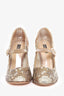 Dolce & Gabbana Gold Metallic Multi Sequins Pumps Size 39