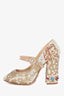 Dolce & Gabbana Gold Metallic Multi Sequins Pumps Size 39