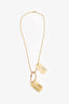 Pre-Loved Chanel™ 93A Gold Tone Dog Tag Pendant Necklace