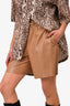 Weekend Max Mara Brown Faux Leather Shorts Size 2 US