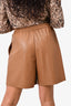 Weekend Max Mara Brown Faux Leather Shorts Size 2 US