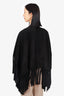 Burberry Black Suede Fringed Poncho