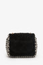 Pre-Loved Chanel™ Black/White Tweed Shearling Single Flap Square Bag