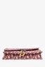 Christian Dior 2018 Burgundy Oblique Medium 'Saddle Pouch' with Chain