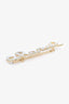 Pre-Loved Chanel™ 2020 Gold Toned Pearl/Crystal Embellished Logo Hair Pin