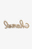 Pre-Loved Chanel™ 2020 Gold Toned Pearl/Crystal Embellished Logo Hair Pin