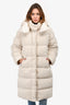 Moncler White Shearling Hainardia Giubbotto Coat Size 4