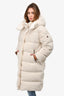 Moncler White Shearling Hainardia Giubbotto Coat Size 4