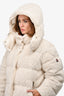 Moncler White Shearling Hainardia Giubbotto Coat Size 4