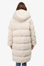 Moncler White Shearling Hainardia Giubbotto Coat Size 4