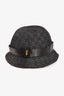 Gucci Black Denim Monogram Leather Belt Detail Bucket Hats Size M