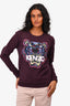 Kenzo Dark Purple Tiger Logo Embroidered Sweater Size XS