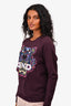 Kenzo Dark Purple Tiger Logo Embroidered Sweater Size XS