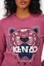 Kenzo Purple Tiger Logo Embroidered Sweater Size XS