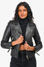 Balenciaga Black Leather Biker Jacket Size 36