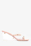 Valentino Beige Patent/PVC Rockstud Wedge Mule Sandals Size 38