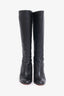 Christian Louboutin Black Leather Round Toe Knee High Boots Size 37